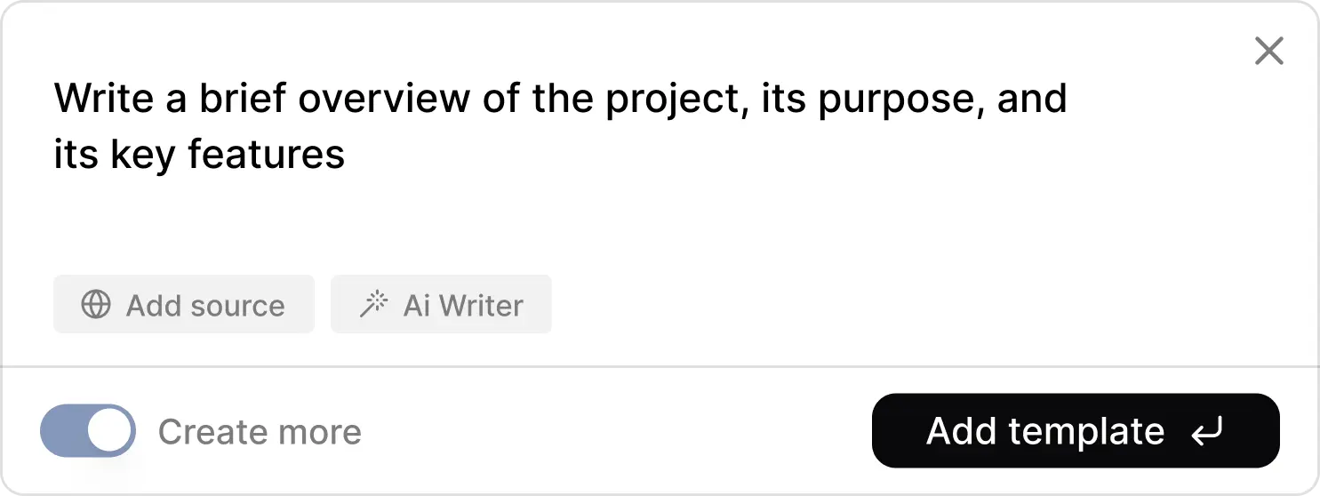 Business templates interface